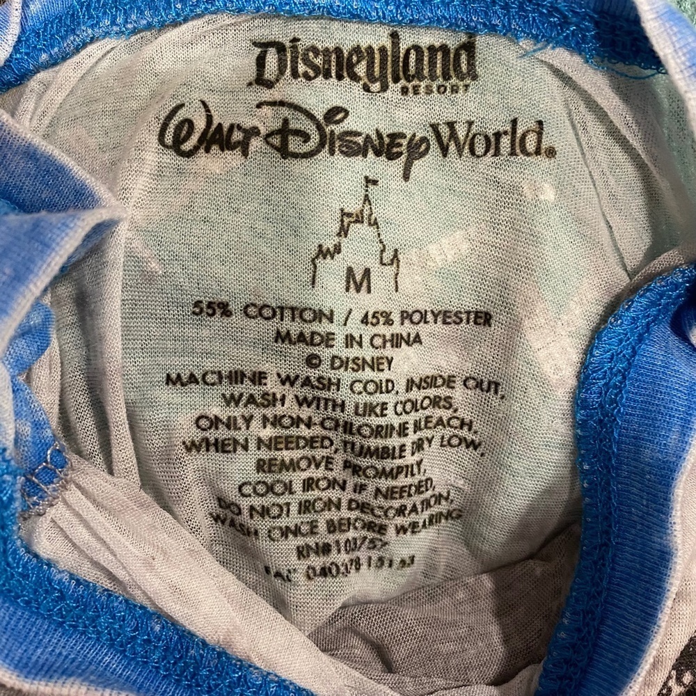 *MICKEY* Blue x Gray 3/4 Sleeve Shirt Size Medium - Picture 6 of 6